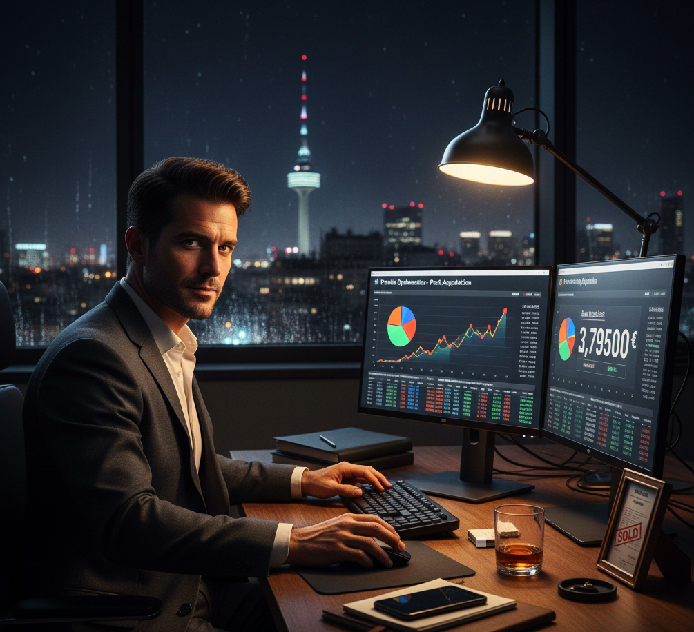 Panel de control que visualiza KPIs de consultoría en finanzas corporativas para holdings familiares